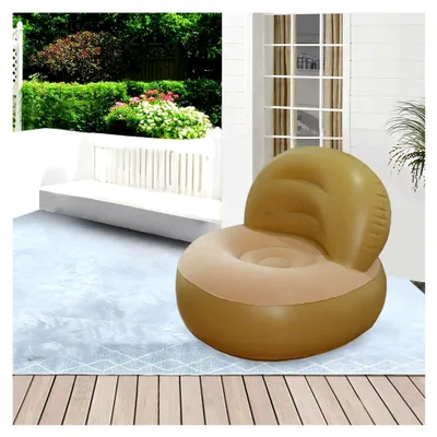 Produktbild von Aufblasbarer Lounge Sessel, integrierte Luftpumpe, tragbarer Faltstuhl für Innen und Außen, Sofa für Camping, Wandern, Garten, Reisen, Picknick