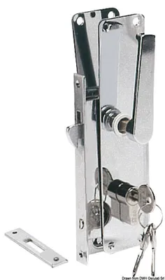 Image de Serrure pour portes coulissantes Yale, laiton chromé, 1 pièce