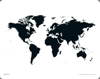 Produktbild von Weltkarte - Schwarz - Mousepad - Mousepad