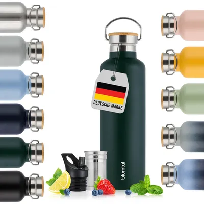 Zdjęcie produktu dla Termos Blumtal 1L - butelka ze stali nierdzewnej o podwójnych ściankach 1L - termos 1L bez BPA Ciemnozielony