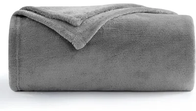 Produktbild von Kuscheldecke Flauschig Grau 130x150 cm Weiche Fleecedecke für Sofa und Wohnzimmer