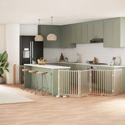 Produktbild von Möbel 6-tlg. Hundetor mit Tür Faltbar 480 cm Pappelholz3155725