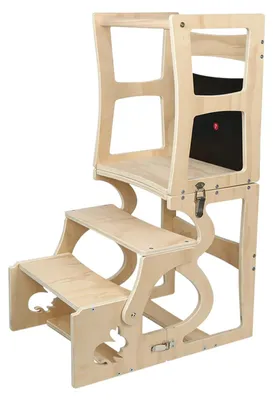 Immagine prodotto di Torre didattica Montessori 4 in 1 - Accessorio da cucina per bambini - Legno - Per bambini da 1 a 3 anni - Da montare - Grigio chiaro
