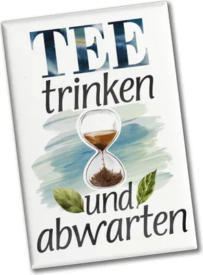 Produktbild von Sanduhr mit Teeblättern Souvenir Souvenir Magnet Tee trinken und abwarten