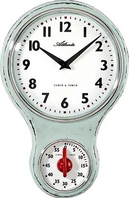 A vintage-style wall clock with an integrated timer.