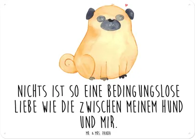 Produktbild von Mr. & Mrs. Panda tafel Mops DIN A6 - Weiß - Geschenk, Knuffig, Hund, Sprüche, Schild, Türschild, Wandbild, Wandschild, Magnetschild, Liebe, Pure