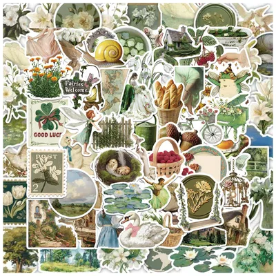 112 Vintage-Sticker, ästhetisch, für Scrapbooking & DIY