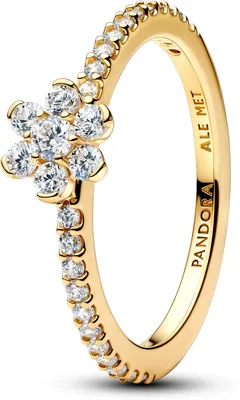 Immagine prodotto di Anello Pandora da donna con fiore scintillante, placcato oro 14 carati 164499C01, misura 56