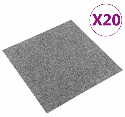 Immagine prodotto di vidaXL Tappeto, 20 pezzi, grigio, 50 x 50 cm, 100% polipropilene
