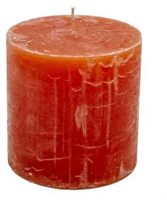 Zdjęcie produktu dla Świeca zapachowa marki Stumpenkerze, wymiary 10 x 10 cm, kolor pomarańczowy, czas palenia: około 110 godzin.