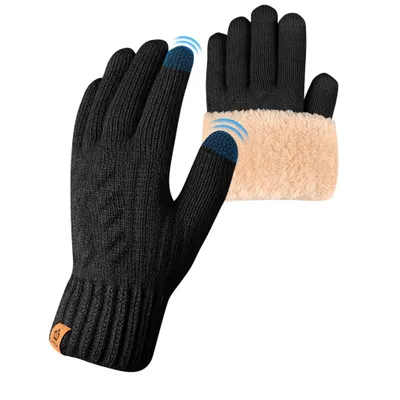 Produktbild von Thermo Winterhandschuhe Touchscreen Damen Herren Fleece Schwarz