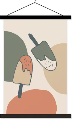 Produktbild von MuchoWow® Textilposter Sommer - Pastell - Eiscreme 120x180 cm mit schwarzem Rahmen - Fotos