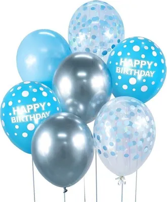 Produktbild von 7 Luftballons hellblau blau Mix