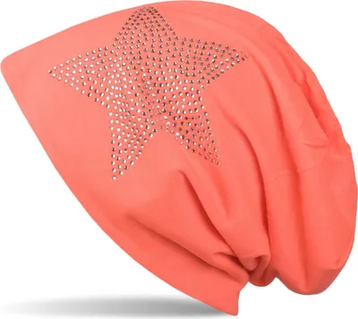 Produktbild von styleBREAKER klassische leichte Uni Beanie Mütze mit Stern Strass Applikation 04024019