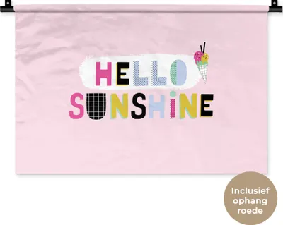 Produktbild von MuchoWow® Wandteppich Wandbehang Sommer - Eiscreme - Rosa 60x40 cm Tapisserie Dekoration Wandtuch - Wanddekorationen