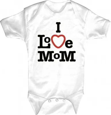 Produktbild von Babystrampler mit Print – I love Mom – 08398 weiß - 0-24 Monate Größe - 18-24 Monate