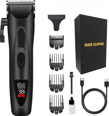 Produktbild von INF Professionelle Elektrische Haarschneidemaschine mit Keramikklinge und Display Schwarz