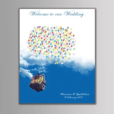 Zdjęcie produktu dla Cartoon Fingerprint Tree Painting DIY Guestbook Signature Book for Wedding Birthday Party Decor