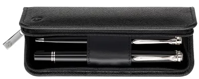 Produktbild von Pelikan 958025, Hartschalenetui für Stifte, Leder, Schwarz, Einfarbig, Reißverschluss, Erwachsener