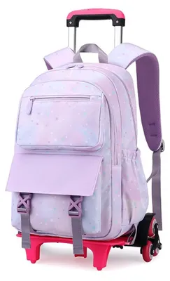 Produktbild von Rucksack mit Trolleyfunktion - Schulrucksack 30x18x45 cm - Verstellbare Trekstange
