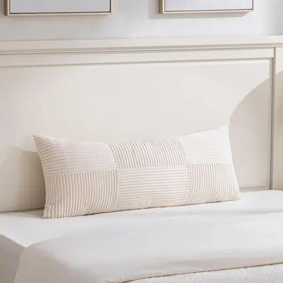 Produktbild von Kissenbezug 40x145 cm Beige Kordsamt Weich Dekokissenhülle Ohne Füllung
