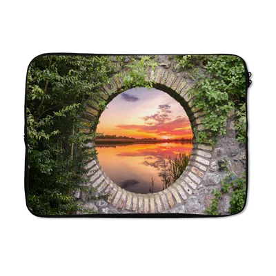 Produktbild von MuchoWow® Laptop Hülle 14 ZollMeer - Sonnenuntergang - Ausblick Laptoptasche - Laptoptasche - Stoßsicher - Schutzhaube