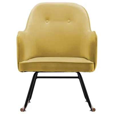 Produktbild von "2026 Aktion"Schaukelstuhl Modernes Design - Schwingsessel/Fernsehsessel- Senfgelb Samt - 60x74x84 cm DEMöbel 2895472
