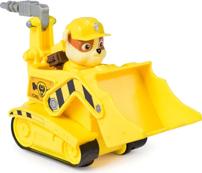 Produktbild von PAW Patrol - Rubble-Figur mit Bulldozer-Baufahrzeug, stabiles Basis-Fahrzeug (2025), authentisches Spielzeug zur Serie für Kinder ab 3 Jahren, Bulldozer, 3 Jahr(e), Kunststoff, Gelb