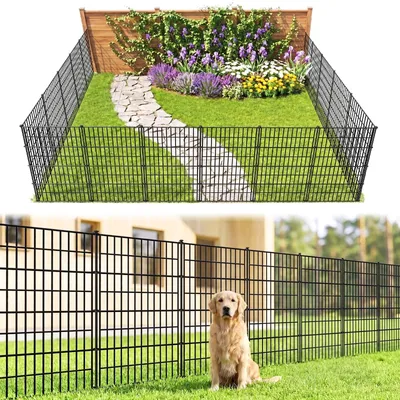 Immagine prodotto di Recinzione da giardino - Metallo - 5 pannelli - 3,5 m - 102 cm di altezza