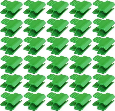 Produktbild von 30 grüne Pflanzenklammern für Gewächshaus und Schattenrohr