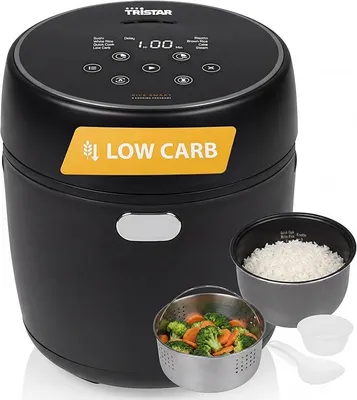 Produktbild von Digitaler Reiskocher mit Low-Carb-Funktion, 8 Automatikprogramme, 0,6 L Reis Kapazität, Digitales Bedienfeld, Leicht zu Reinigen, RK-6238