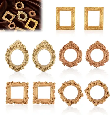 Produktbild von Mini Foto Rahmen, 10 Stück, Antike Barock Optik, Resin, für kleine Fotos