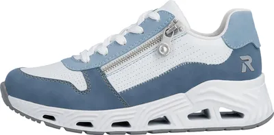 Produktbild von Rieker Damen Sneaker Reißverschluss lose Einlage EVA-Sohle Keilabsatz N5204, Größe:40 EU, Farbe:Blau