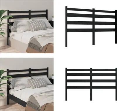 Produktbild von vidaXL Kopfteil Schwarz 186x4x100 cm Massivholz Kiefer - Kopfteil - Kopfteile - Bettkopfteil - Holzkopfteil