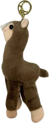 Immagine prodotto di Portachiavi in peluche a forma di lama, marrone, con moschettone