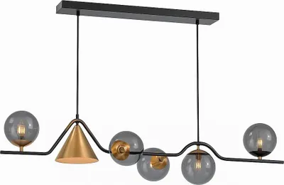 Zdjęcie produktu dla Mista - lampa wisząca 120cm nad stół, do jadalni, czarna, kule