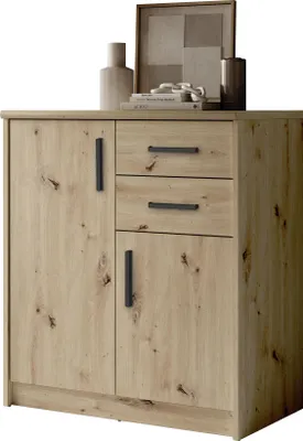 Produktbild von Kommode SION mit 2 Türen und 2 Schubladen Artisan Eiche Holznachbildung