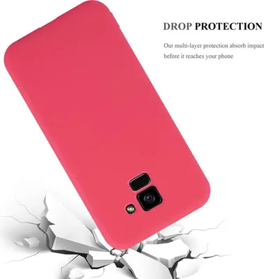 Obrázok produktu pre Cadorabo puzdro pre Samsung Galaxy A5 2018 ochranné puzdro v červenej farbe puzdro na mobilný telefón TPU silikónový kryt