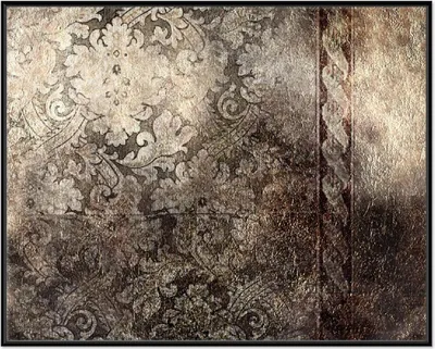 Produktbild von Wallario Wandbild Schnörkelmuster in dunkelbraun, Größe: 40,30 x 50,30 cm, Poster mit schwarzem Aluminiumrahmen
