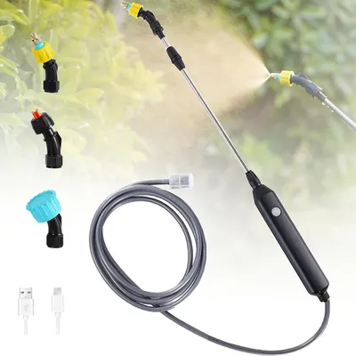 Produktbild von Akku-Drucksprüher 3,7 V – Elektrischer Pflanzensprüher mit 3 m Schlauch & 3 Düsen, Elektrischer Drucksprüher, Gartenspritze für Garten, Hof, Rasen