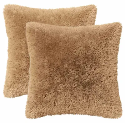 Immagine prodotto di vidaXL, 2 federe per cuscini, colore taupe, 30 x 30 cm, in pile di poliestere