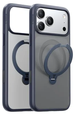 Imagen del producto de Torras - Funda protectora Ostand Spin MagSafe para iPhone 17 Pro, color azul oscuro