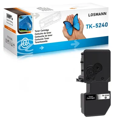 Obrázok produktu pre LOSMANN TK-5240, čierna tonerkartuša, kompatibilná s tlačiarňami Kyocera Ecosys M5526cdw, M5526cdn, P5026cdw, P5026cdn (1 kus)