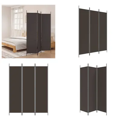 Obrázek produktu pro vidaXL 3 dílný paraván hnědý 150x200 cm látka - rozdělovač místností - rozdělovač místností - dělící stěna