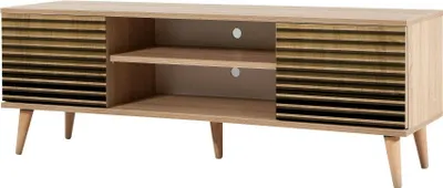 Produktbild von Fernsehschrank Dfantacc, Ständer für Wohnzimmerfernseher, Niedriges Wohnzimmer-Sideboard, TV-Ständerbasis, 140x40h50 cm, Eiche