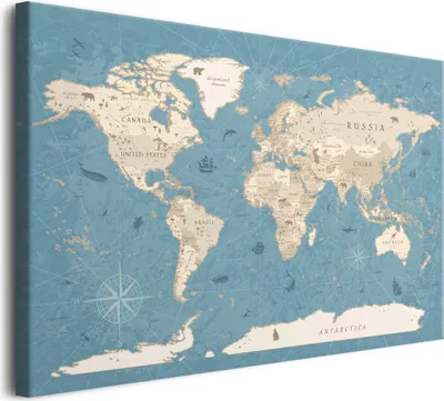 Obrázek produktu pro Obraz na plátně do dětského pokoje Dekorativní mapa světa 60x90