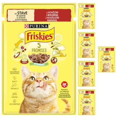 Produktbild von Purina Friskies Rindfleisch 6x85g Nassfutter für Katzen in Soße