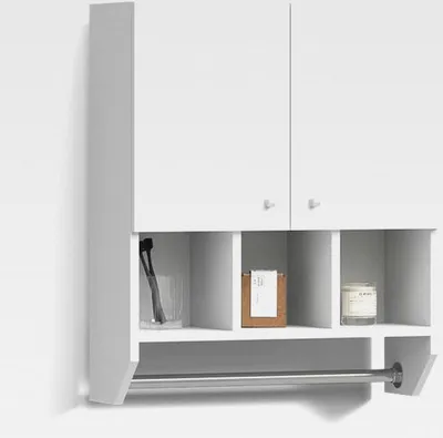 Produktbild von Badschrank Fucino, Weiß, 59 x 70.5 cm Hängeschrank mit 2 Türen