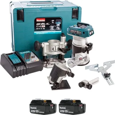 Image de Affleureuse 18V Li-Ion BL (2x5,0 ah) sans base déportée - MAKITA DRT50RTJX2
