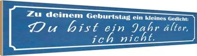 Produktbild von vianmo Holzschild 10x46 cm Geburtstag du bist 1 Jahr älter Spruch Zitat